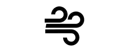 Graphic drawing of three nondescript abstract geometric shapes drawn in solid black on a white background