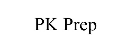 The words PK Prep spelled out in in standard, generic, unstylized letters and no graphics